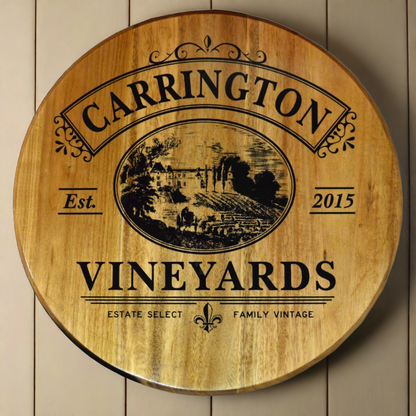 Personalize Your Own Vinyards 20 Real Oak Wood Wine Barrel Sign