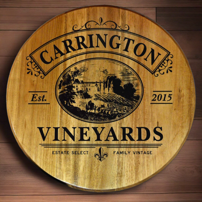 Personalize Your Own Vinyards 20 Real Oak Wood Wine Barrel Sign