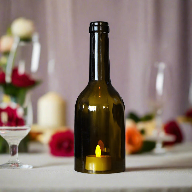 Cut Wine Bottle With Rounded Edges