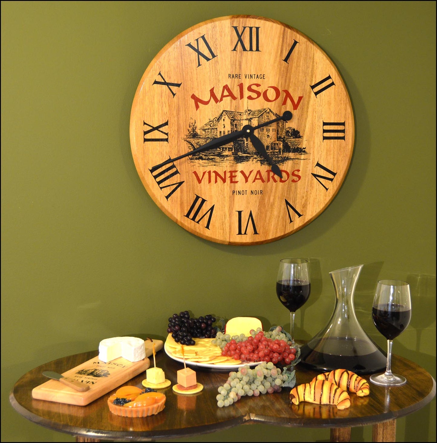 Personalize Your Own Maison Vineyards Quarter Barrel Clock