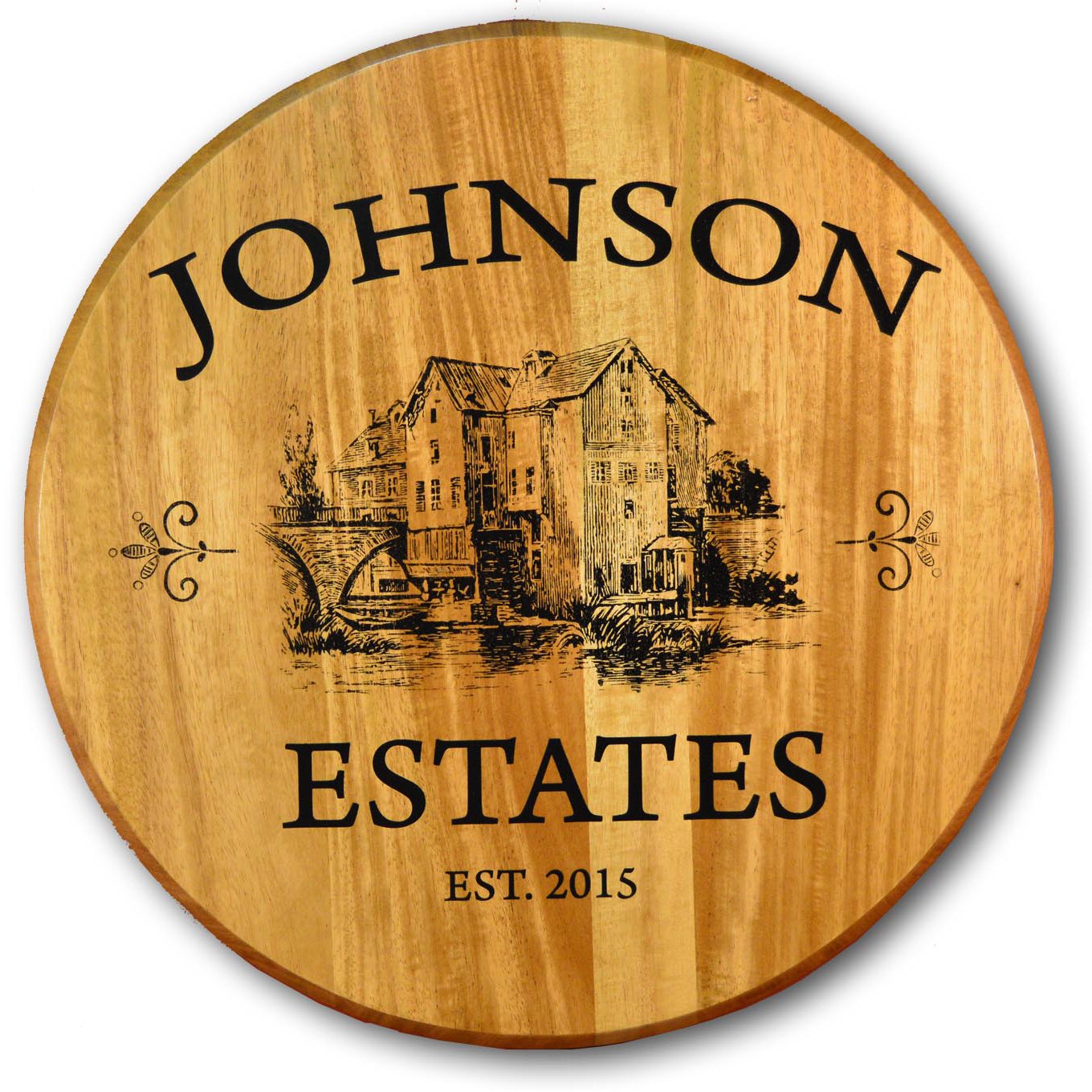 Personalize Your Own Estates Real Oak Wood Wine Barrel Sign