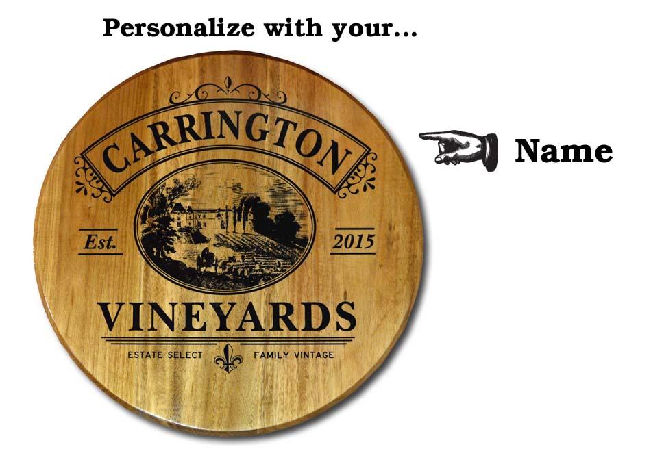 Personalize Your Own Vinyards 20 Real Oak Wood Wine Barrel Sign