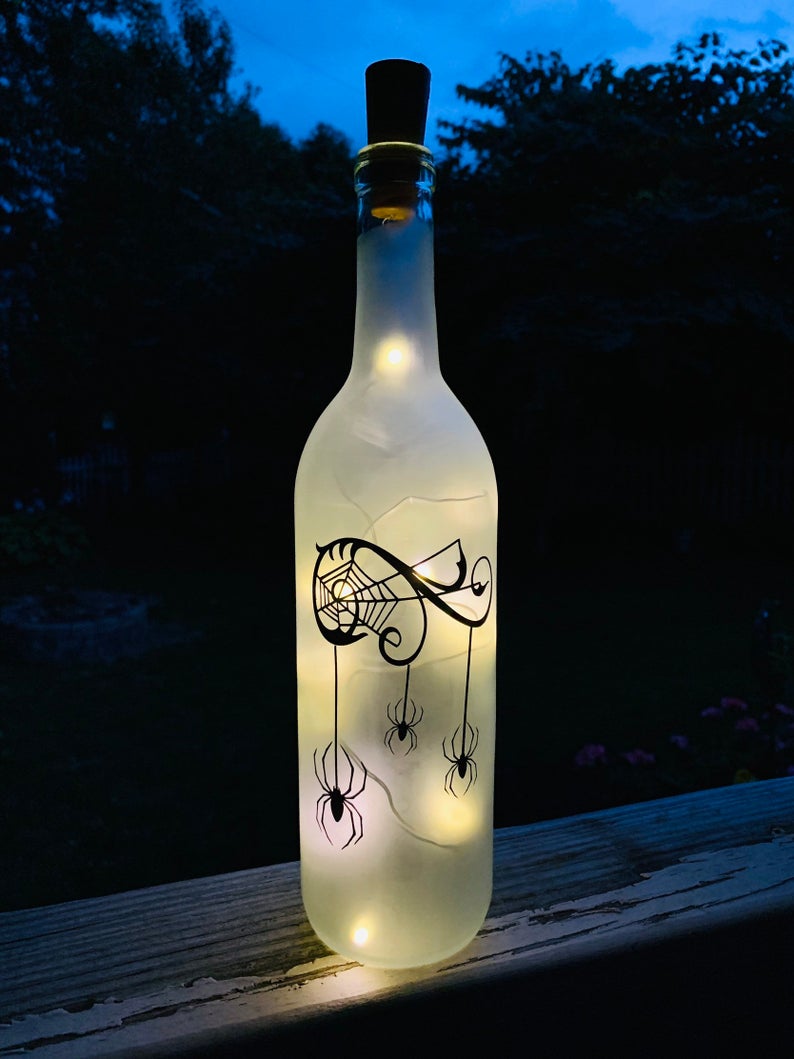 "Webster" Spider Wine Bottle with Lights