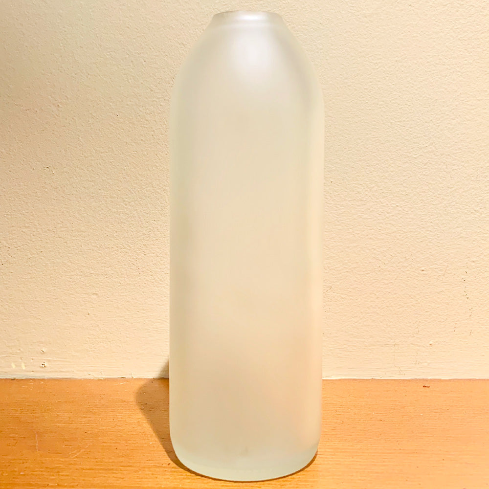 Frosted Wine Bottle Flower Vase