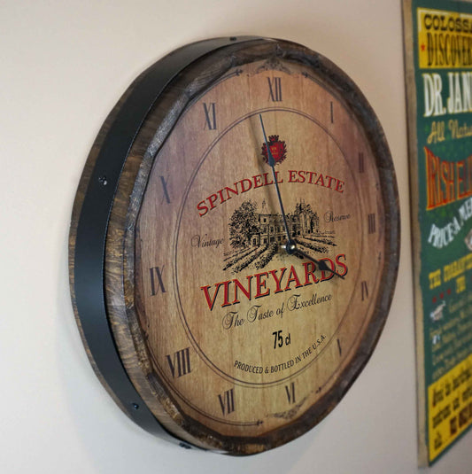 Personalize Your Own Vinyards Wine Quarter Barrel Clock